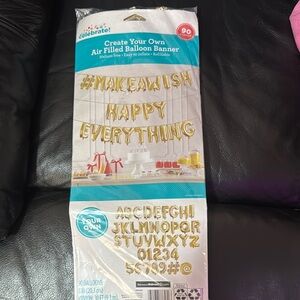 Gold Balloon Banner Kit